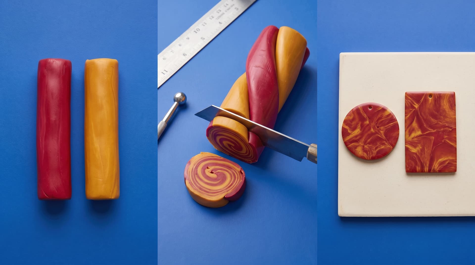 Polymer clay color mixing reference image