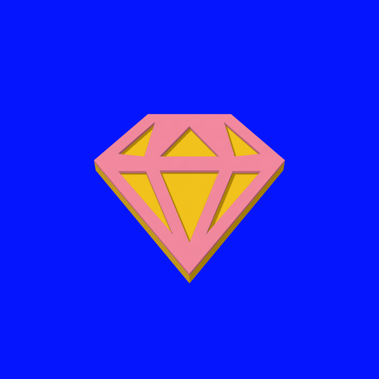 Pink web on a yellow base.