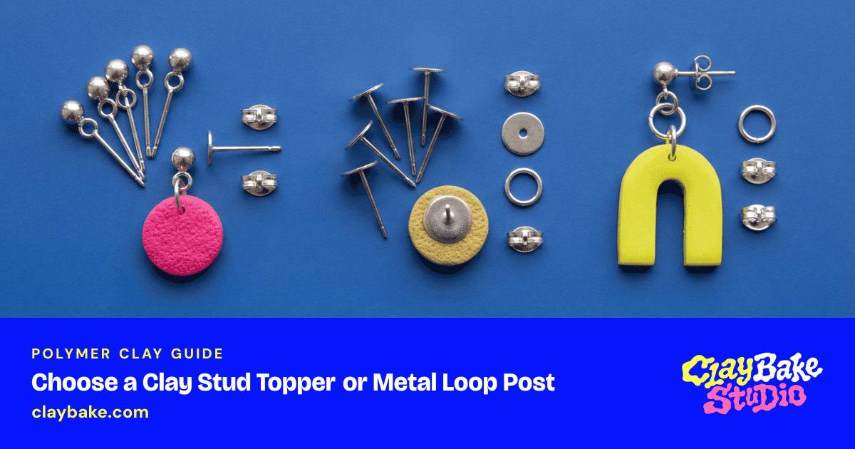 Polymer Clay Stud Toppers, Flat Pads, and Connector Rings