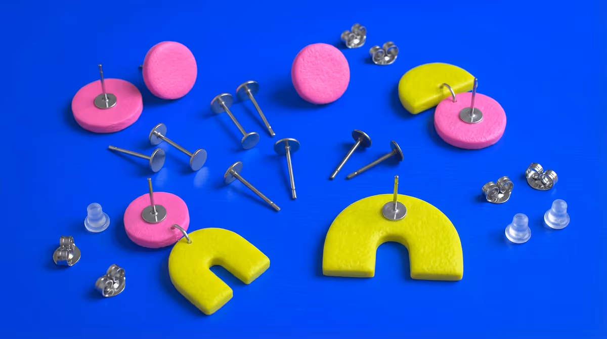 Earring Posts for Polymer Clay: Flat-Pad Stainless, Titanium Listings, and Gold-Tone Hardware