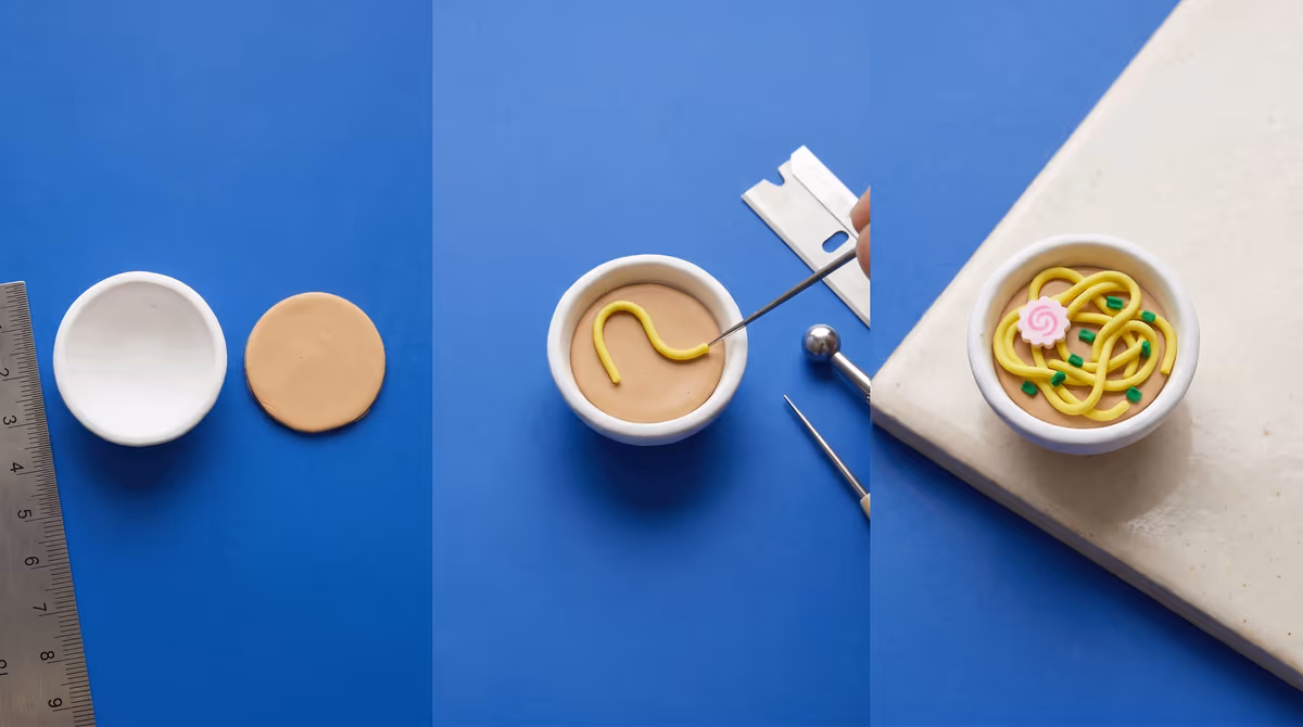 How to Make Polymer Clay Ramen Charms (Broth and Noodle Tutorial)