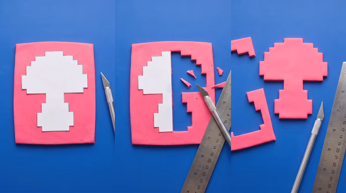 How to Cut 8-Bit Pixel Polymer Clay Earrings (Staircase Tutorial)