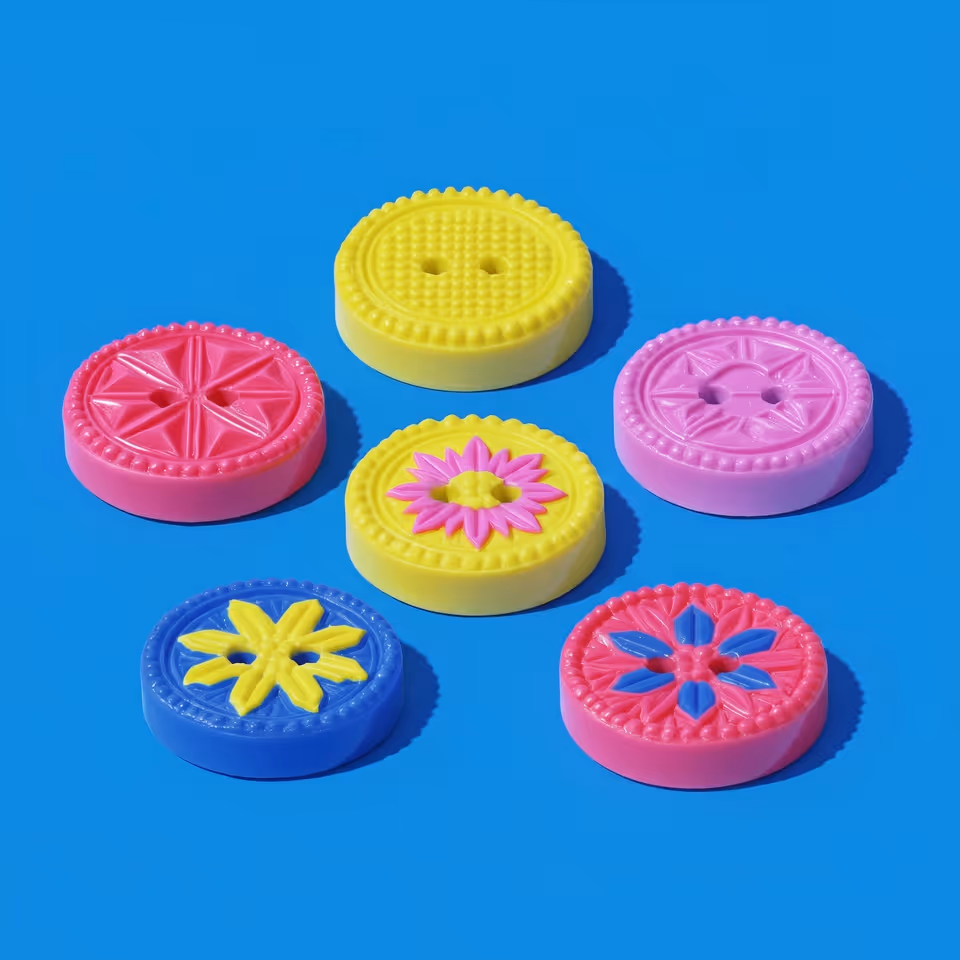 Neon Relief Medallion Buttons