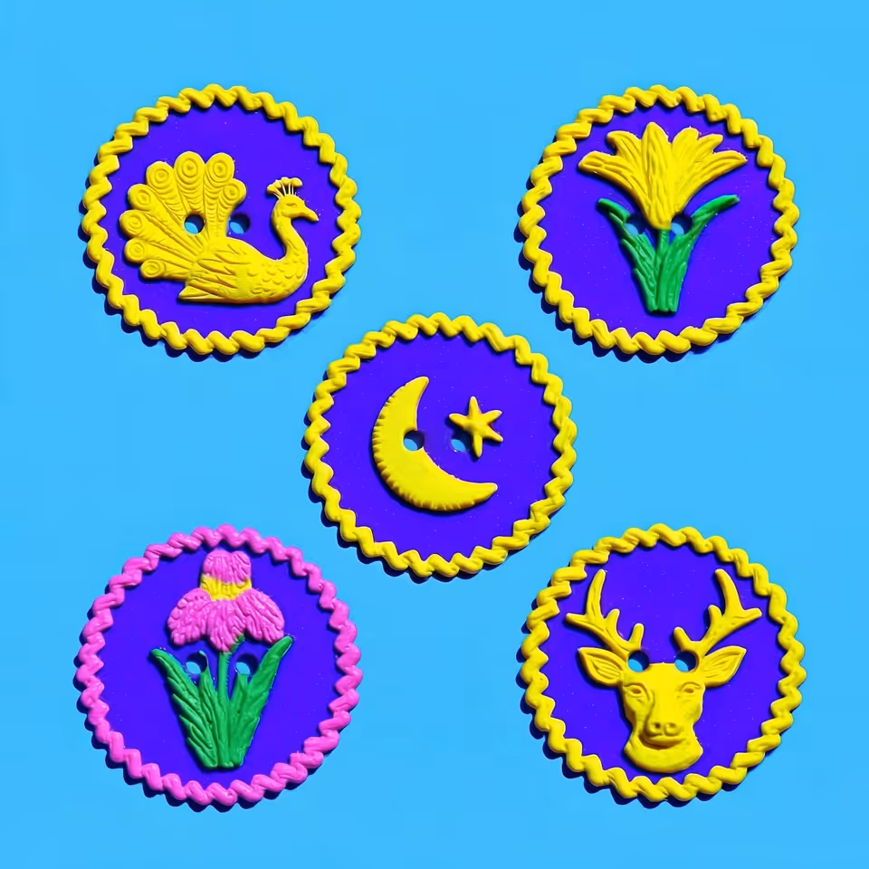 Purple Nature Relief Buttons