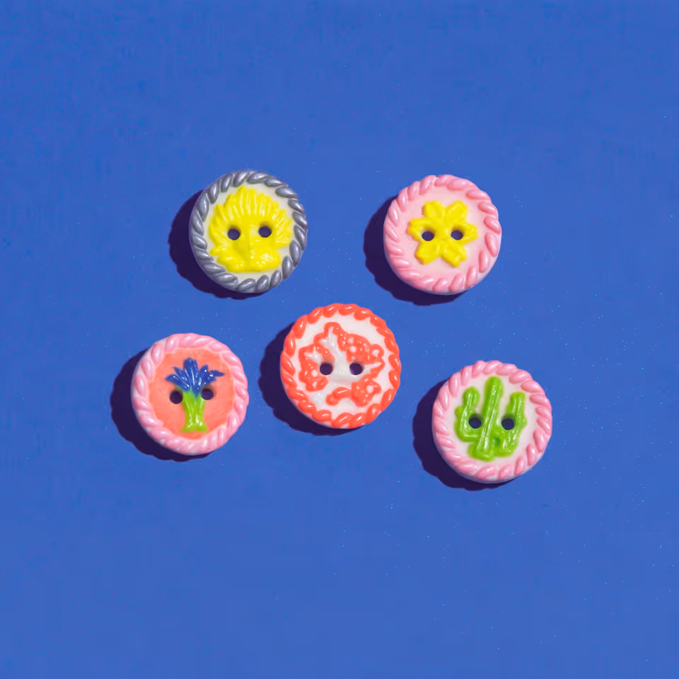 Pastel Cameo Motif Buttons