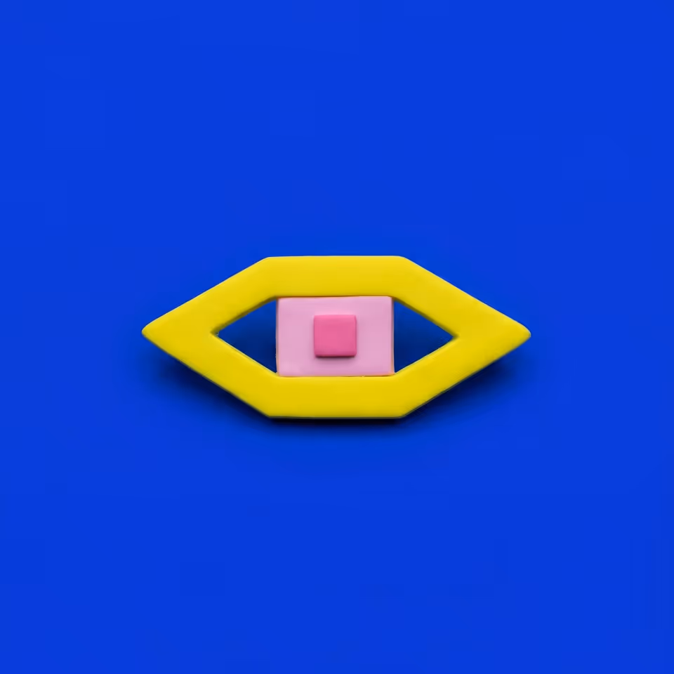 Yellow Diamond Eye Brooch