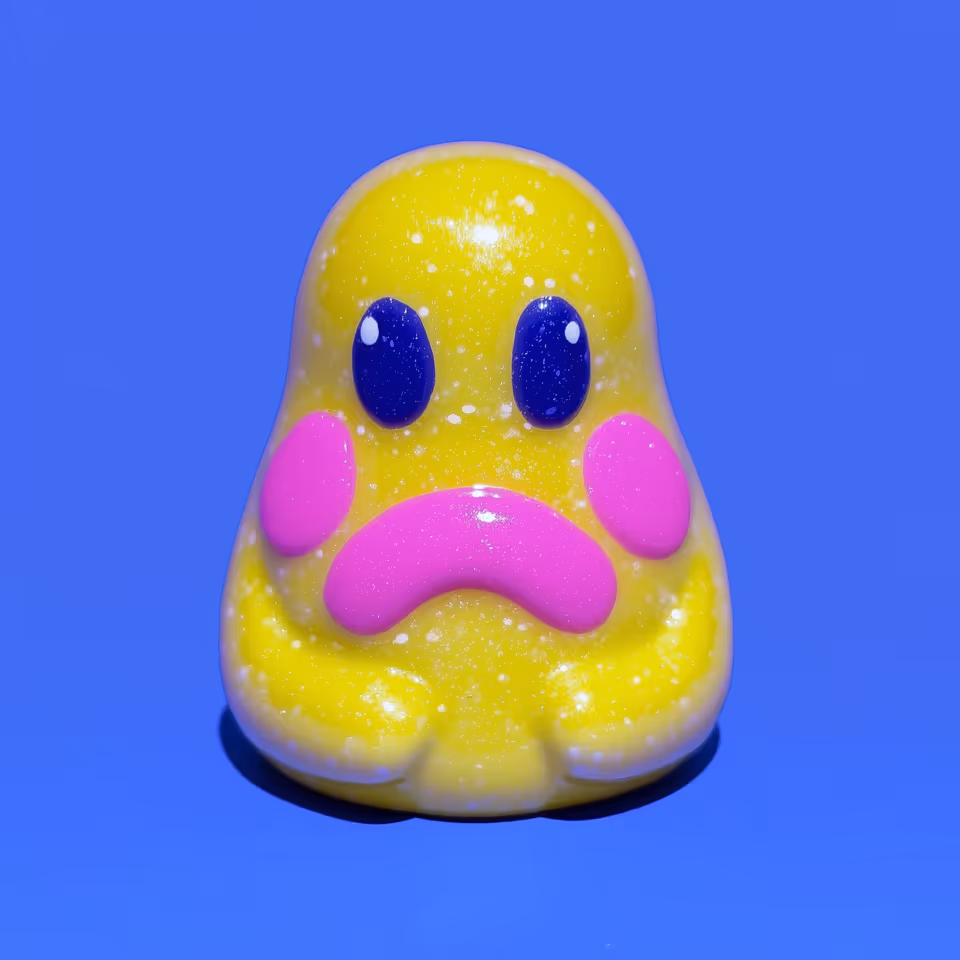 Yellow Glitter Ghost Creature Figurine