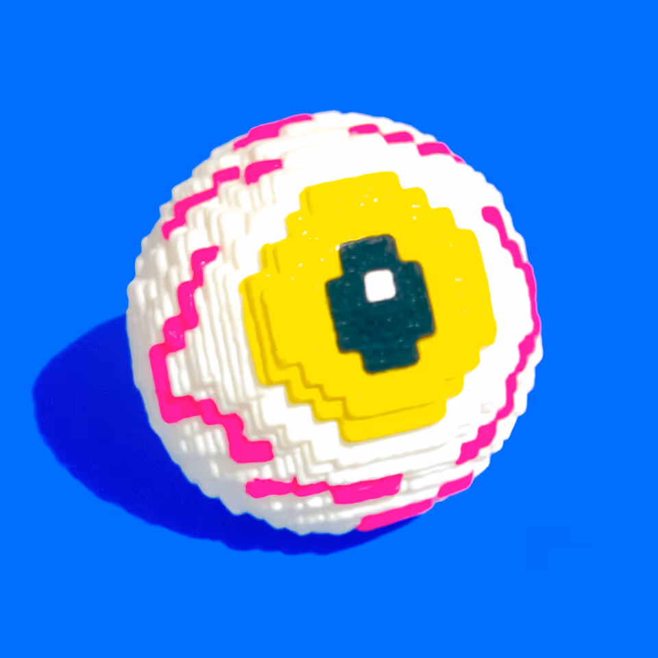 Stepped Pixel Eyeball Dome Brooch