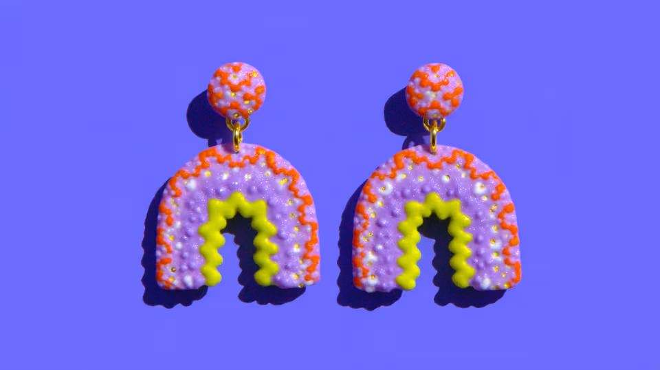 Lavender Textured Arch Drop Earrings