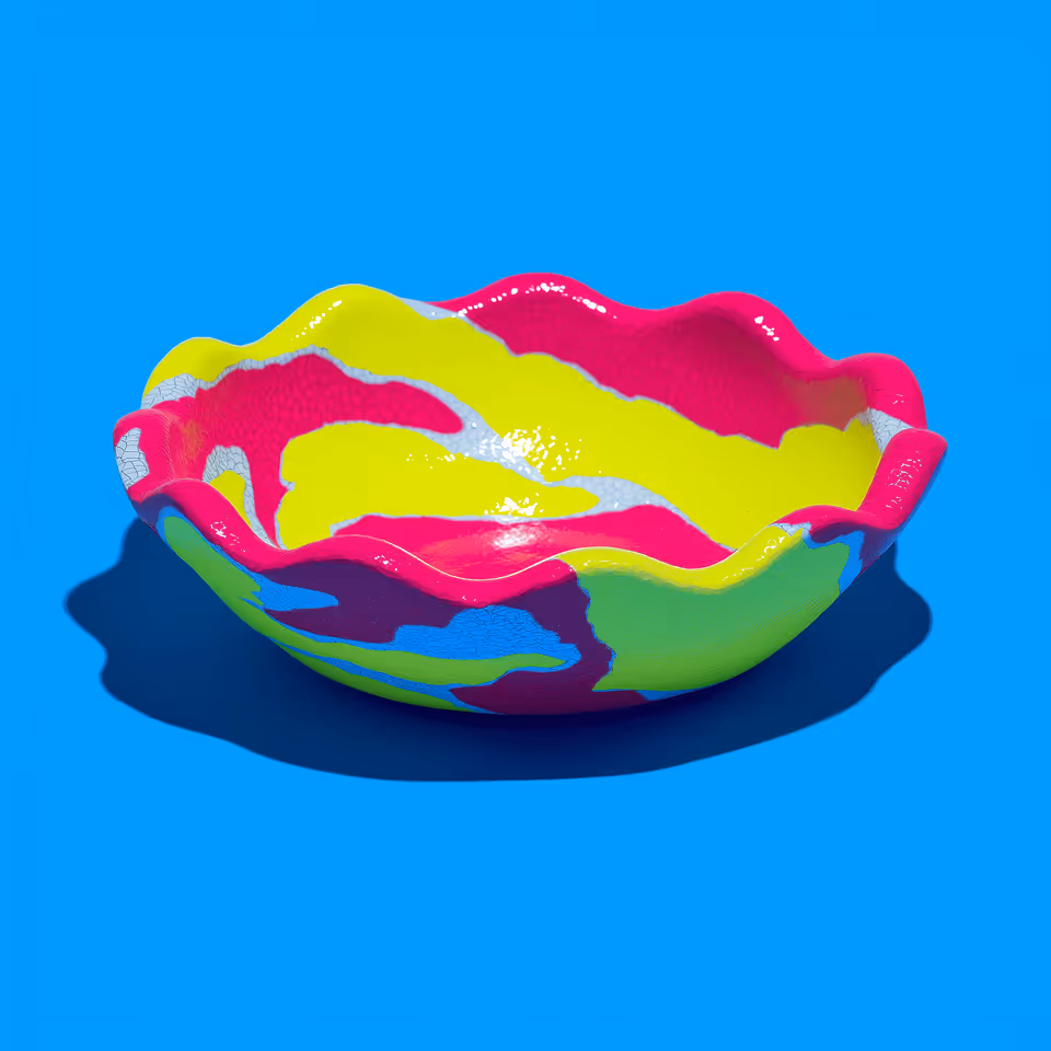 Rainbow Glossy Wavy Edge Trinket Dish