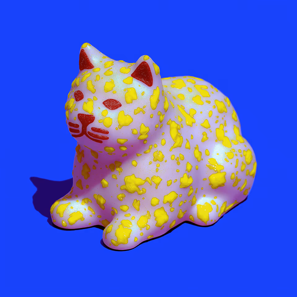 Pink Terrazzo Loaf Cat Figurine