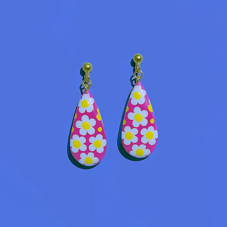 Daisy Cane Teardrop Drops