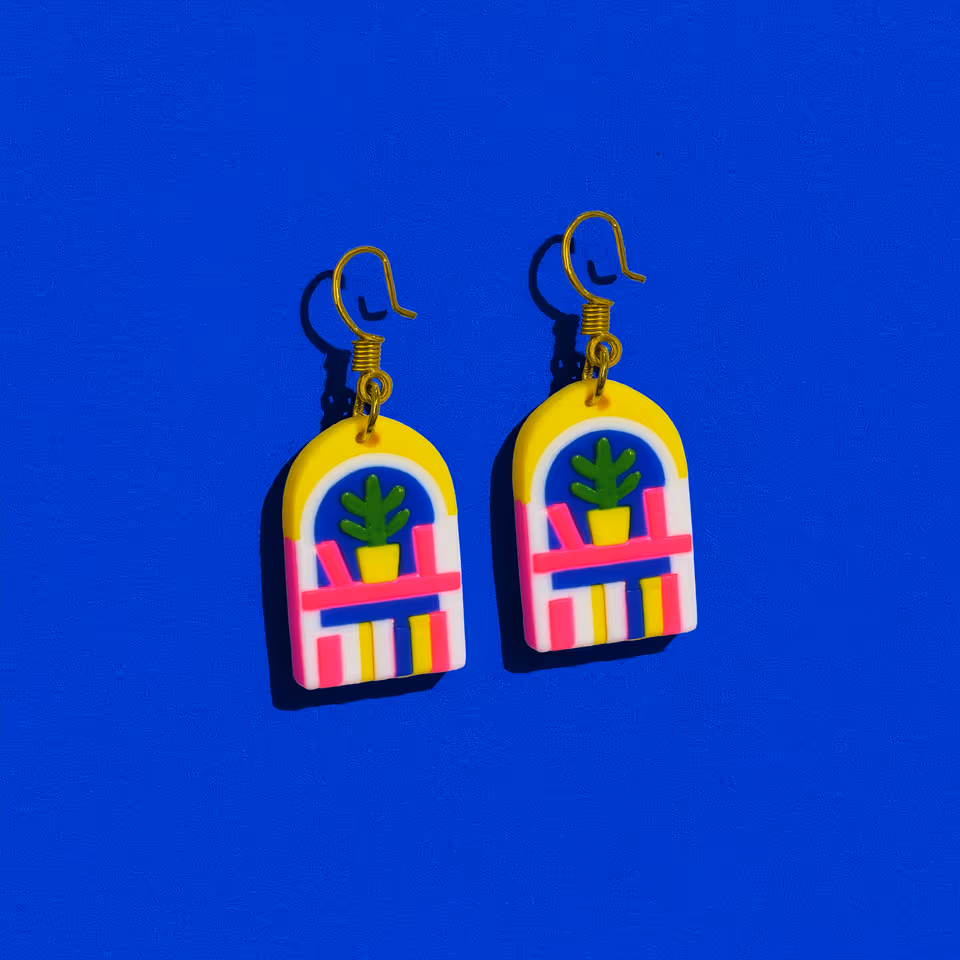 Bookshelf Arch Dangle Earrings