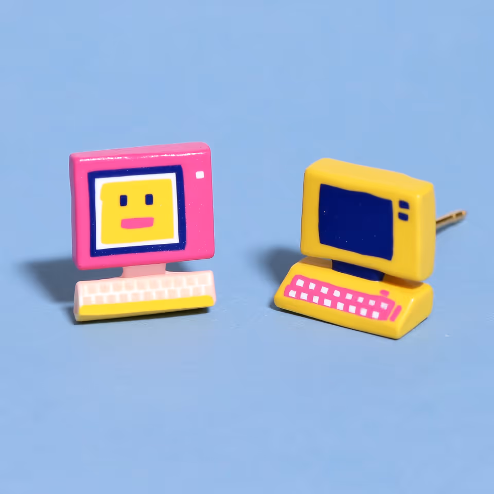 Mismatched Retro Computer Studs