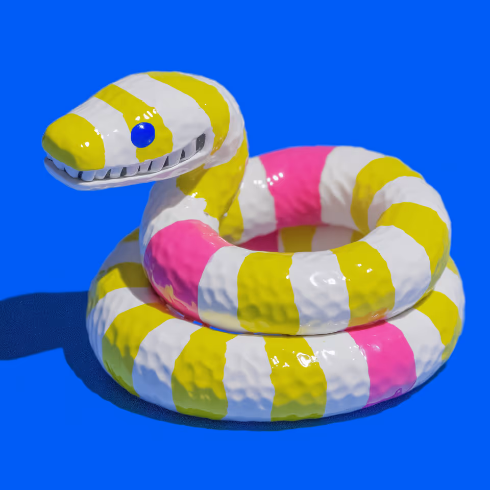 Pink, Yellow, and White Coiled Snake Bangle
