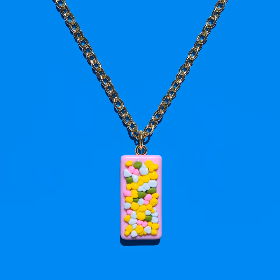 Pink Confetti Slab Pendant